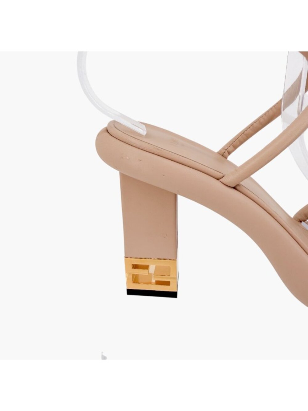 Fendi Baguette Ankle Strap Sandals Size 40.5 US 10.5 Heels Beige Leather - Picture 10 of 15